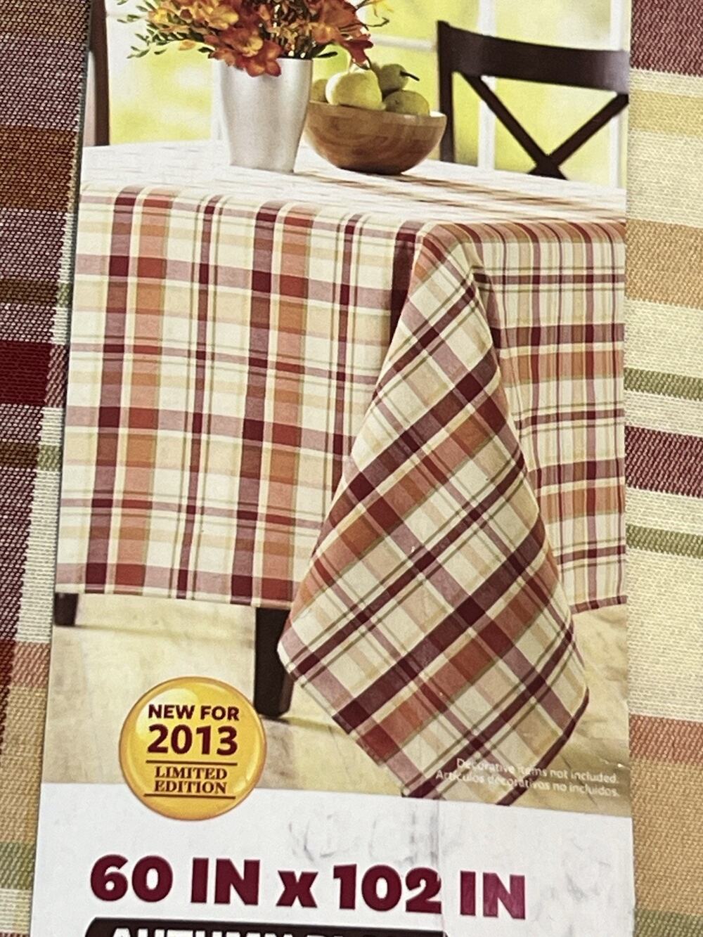 Better Homes Autumn Plaid 60X102 Cotton Blend Woven Tablecloth Limited Edition